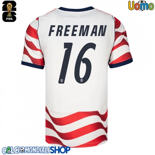 Maglie da calcio Stati Uniti Alex Freeman #16 Prima Maglia Mondiali 2026  Manica Corta